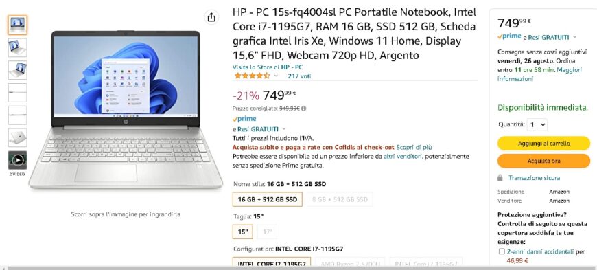 Notebook HP ANCORA IMBALLATO