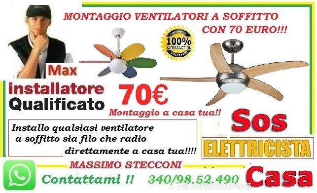 Montaggio ventilatore a soffitto Roma San Giovanni