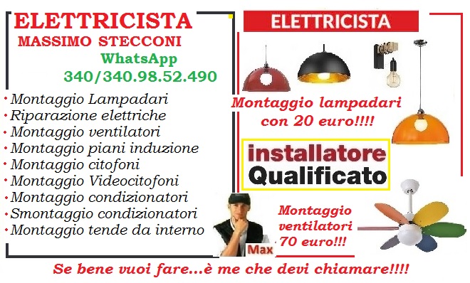 Montaggio lampadario Roma San Lorenzo 20 euro