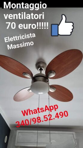 Montaggio ventilatore a soffitto Appio Tuscolano