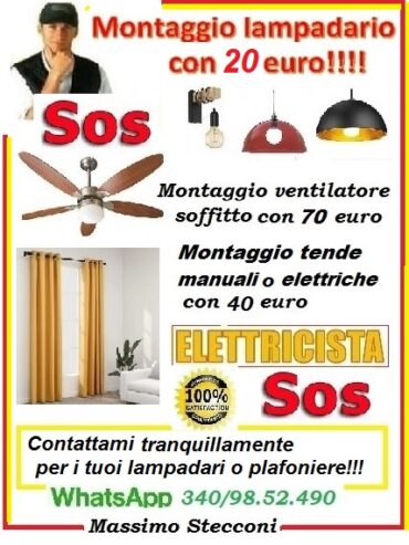 Elettricista installazione ventilatore luce