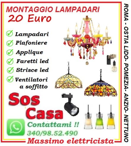 Elettricista installazione lampadari Prenestina