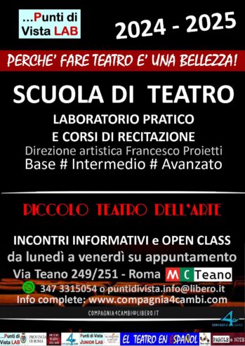 SCUOLA DI TEATRO – CORSI DI RECITAZIONE 2024/24