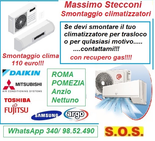 Smontaggio condizionatori pompa di calore Roma