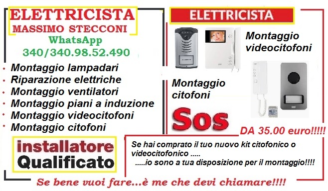 Elettricista videocitofoni montaggio Roma