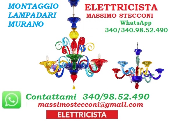 Lampadari Murano assemblaggio e montaggio Roma