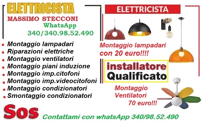 Montaggio lampadario Roma Prenestina