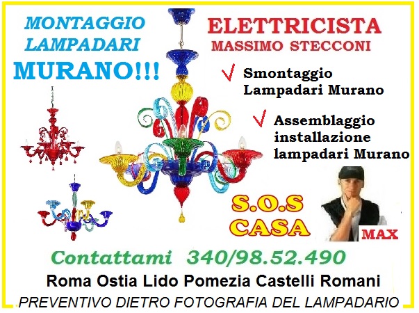 Montaggio lampadario Roma Prenestina