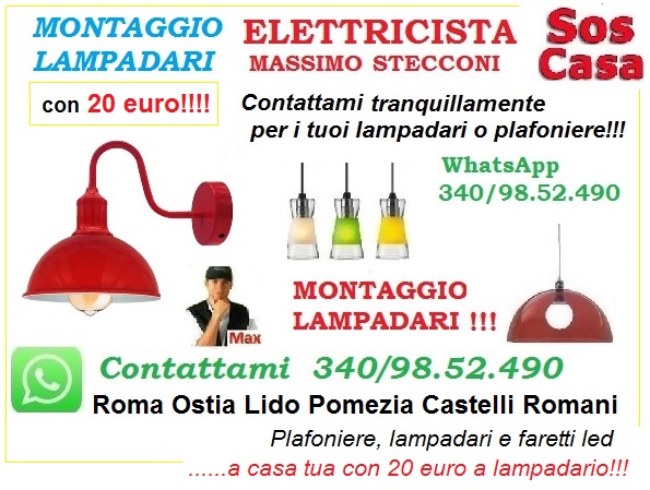 Montaggio lampadario Roma Prenestina