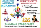 Montaggio lampadario e applique Roma 20 euro